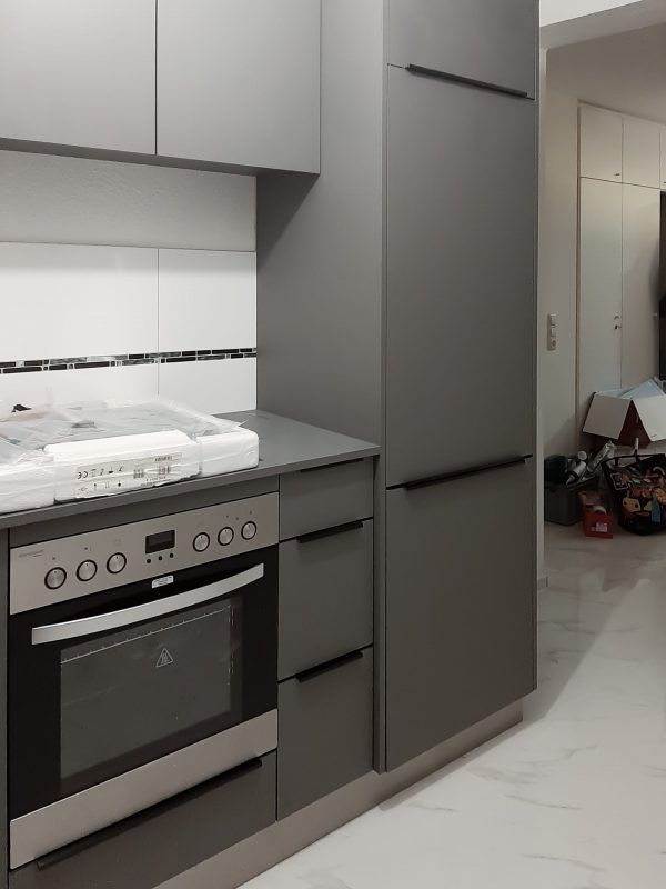 Küche lichtgrau matt